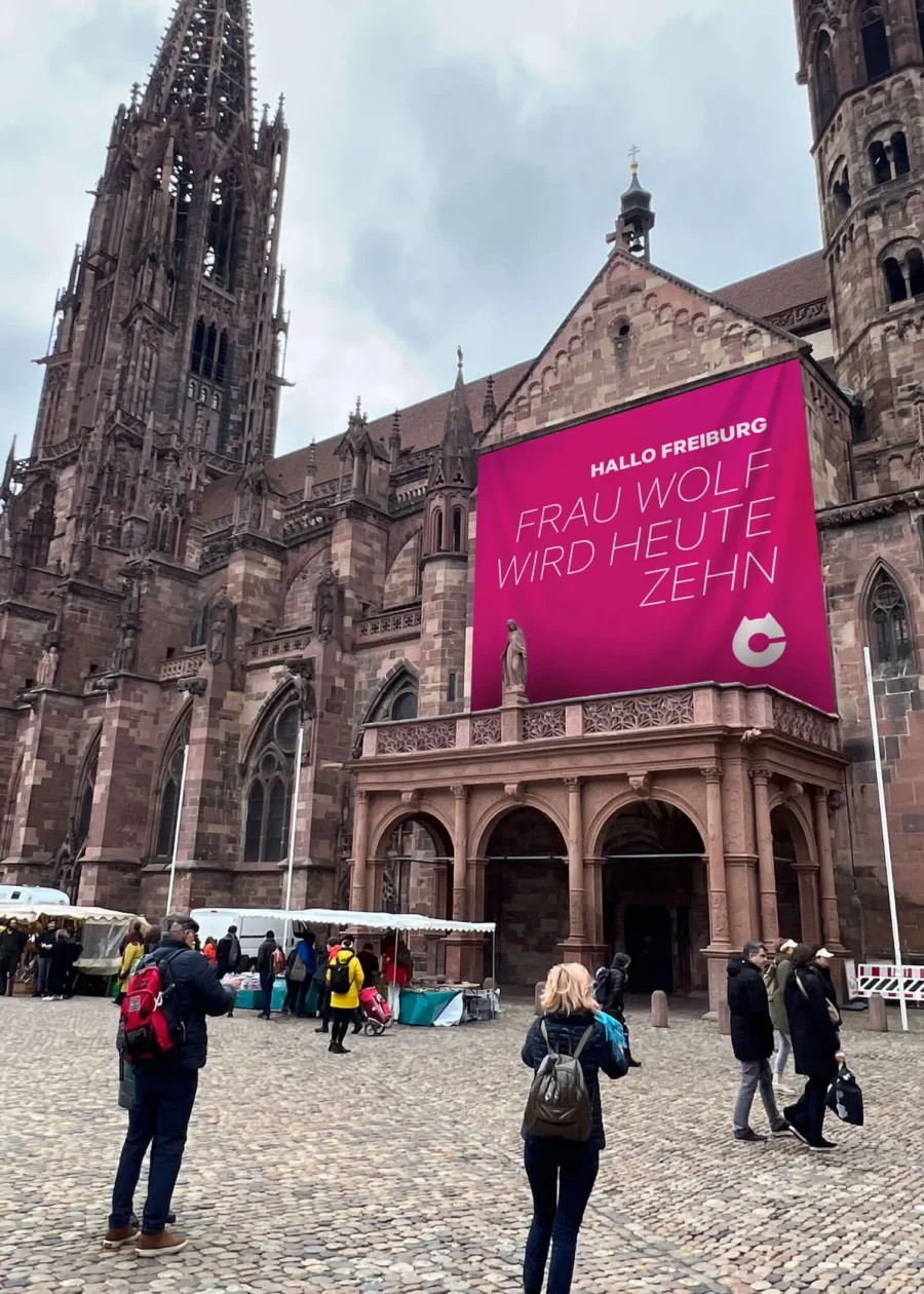 Megaposter am Freiburger Münster