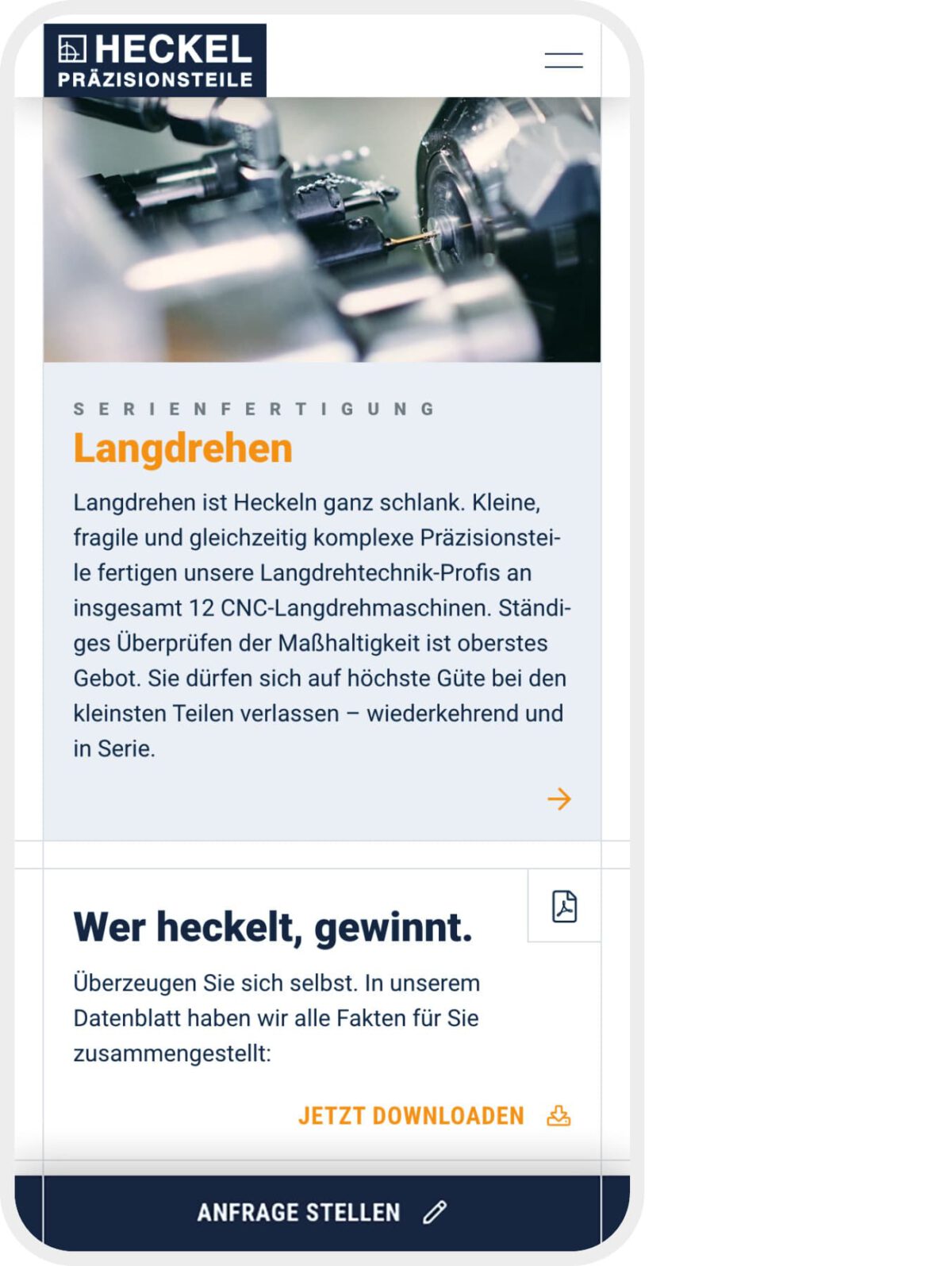 Relaunch der Webseite für Heckel Präzisionstechnik