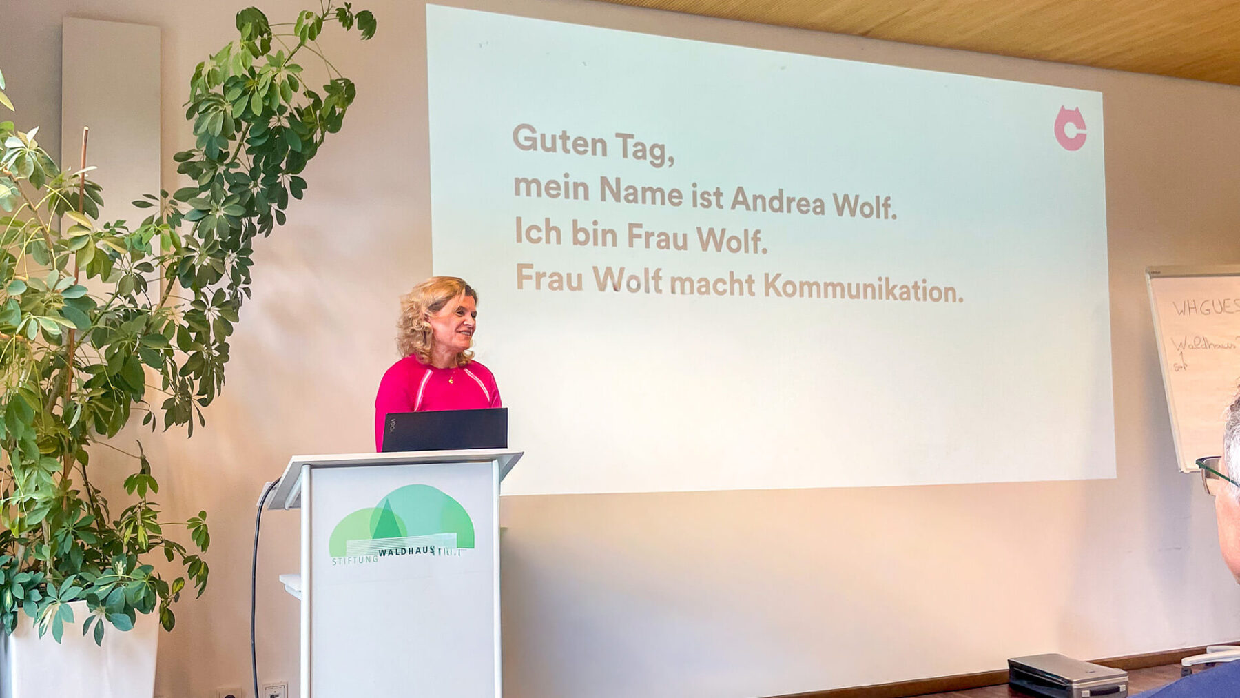 Frau Wolfs Impulsvortrag auf dem interaktivem Workshop "Forst trifft Medienexperten"